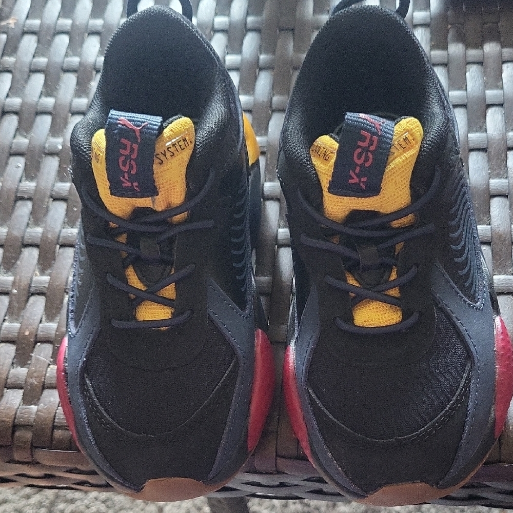 Puma Kids Black and Yellow Sneakers